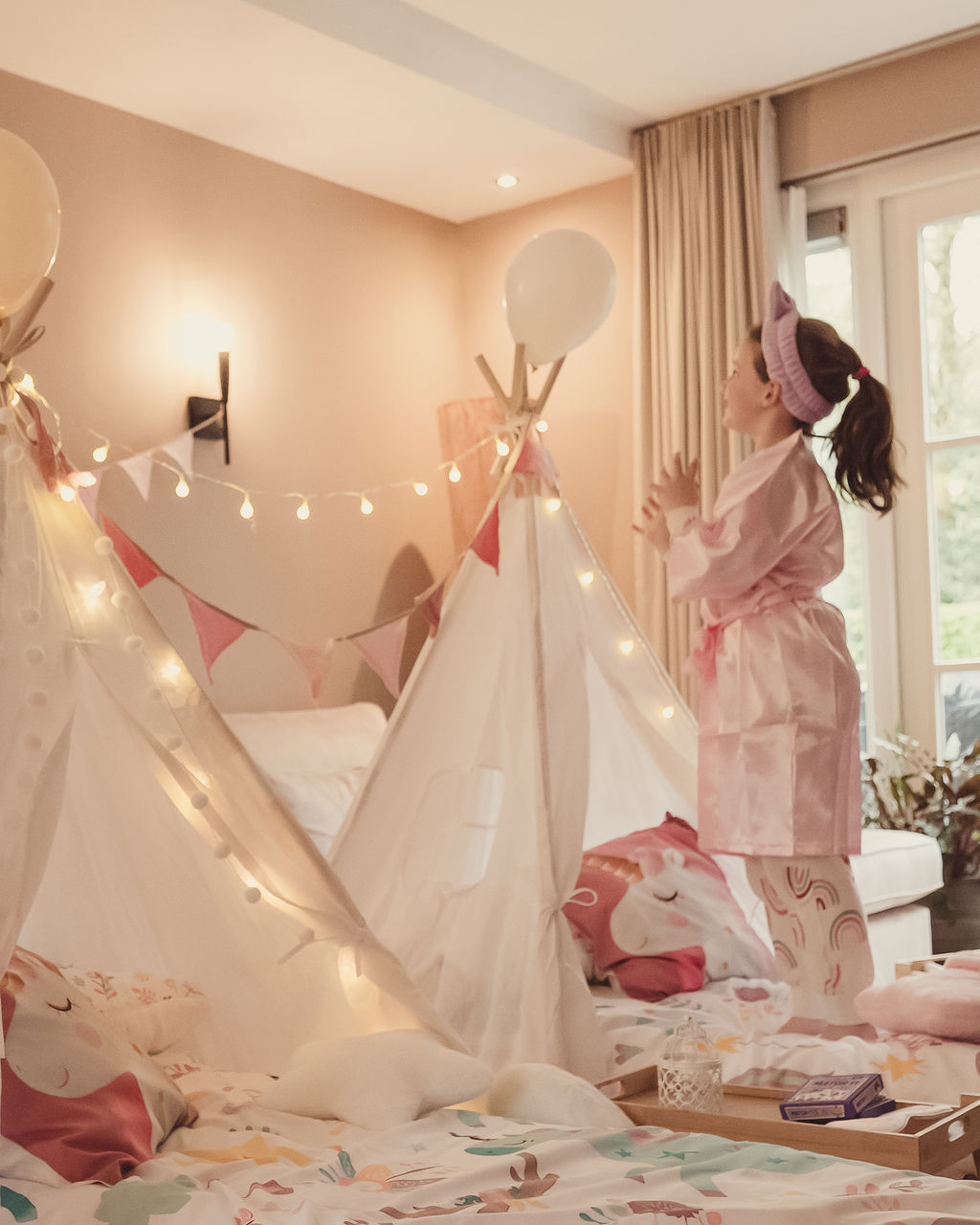 Sleepover tipi tent feestje